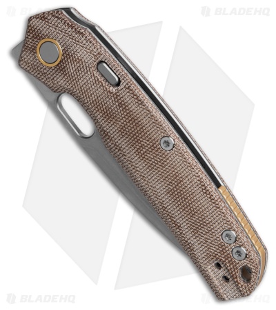 Vosteed Psyop Button Lock Knife Natural Micarta (3.5" Stonewash)