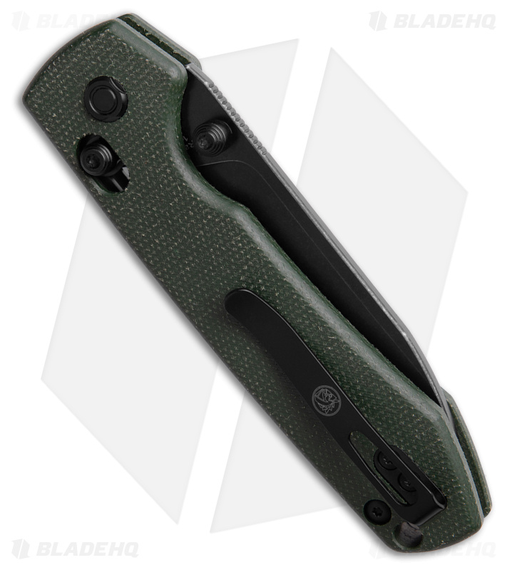 Vosteed Raccoon Crossbar Lock Green Micarta/Black - Blade HQ