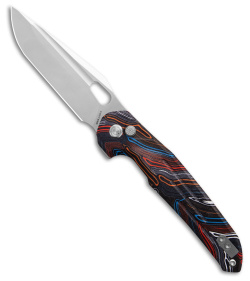 Vosteed Thunderbird Button Lock Knife Rainbow G-10 (3.5" Satin) TB3SG4