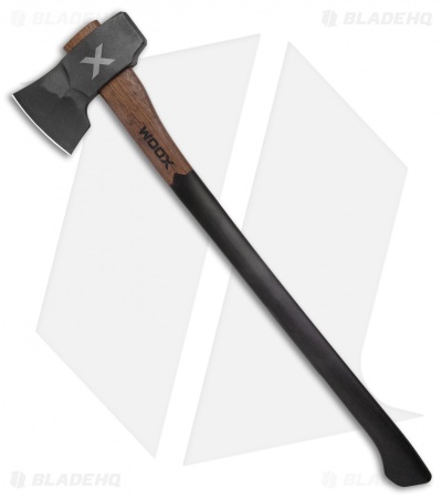WOOX Forte-X 28" Hewing Axe Black/Brown Appalachian Hickory WXA00302