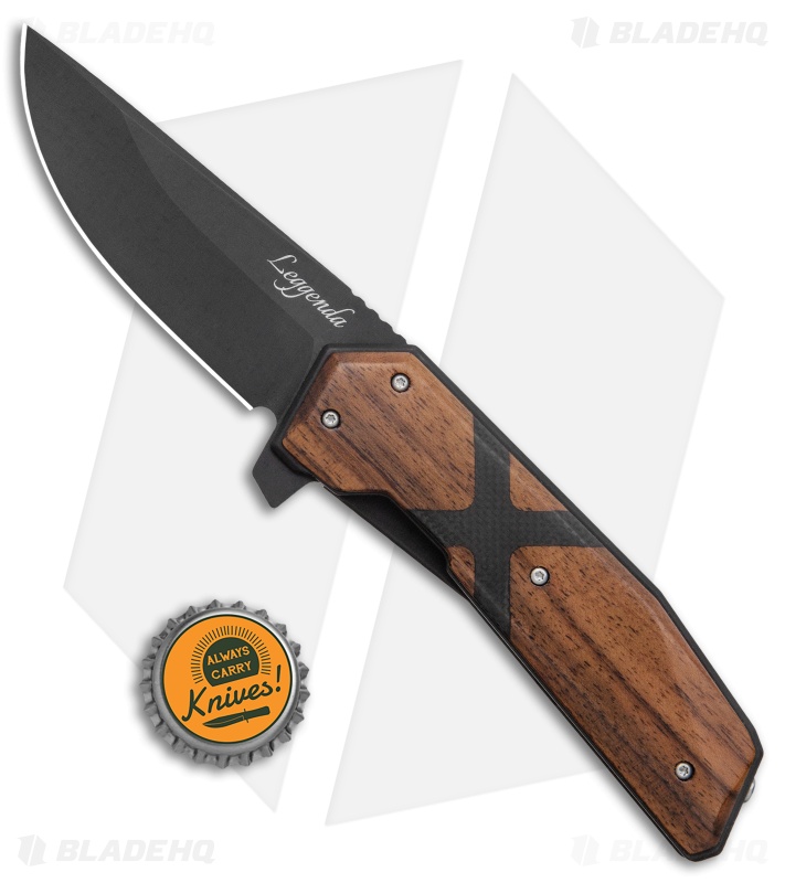 WOOX Leggenda Liner Lock Knife Carbon Fiber/Walnut Wood (3.5" Black)
