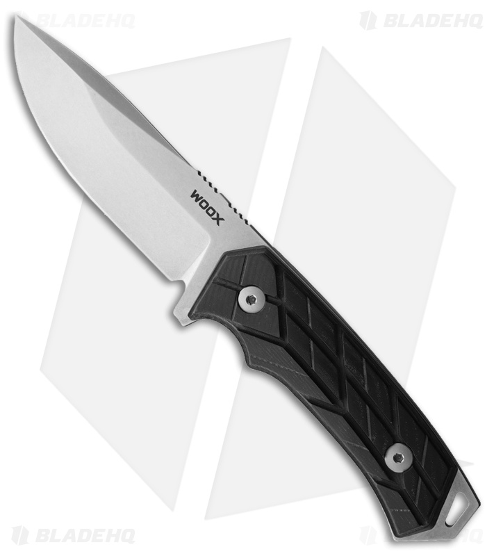 WOOX Rock62 X-GRIP Fixed Blade Knife Black Micarta (4.5" Stonewash)