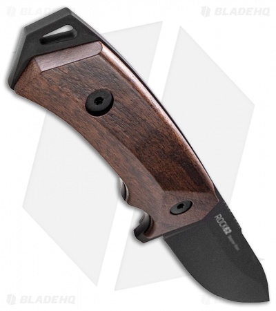 WOOX Rock62 Fixed Blade Knife Walnut Wood (4.5" Black)