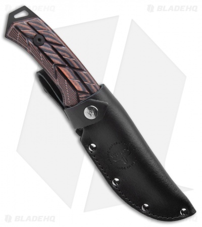 WOOX Rock62 X-GRIP Fixed Blade Knife Black/Brown Micarta (4.5" Black)