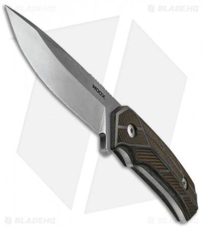 WOOX Rock62 Fixed Blade Knife Engraved Micarta (4.5" Stonewash)