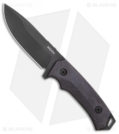 WOOX Rock62 Fixed Blade Knife Phantom Black Walnut Wood (4.5" Black)