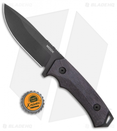 WOOX Rock62 Fixed Blade Knife Phantom Black Walnut Wood (4.5" Black)