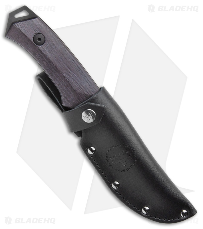 WOOX Rock62 Fixed Blade Knife Phantom Black Walnut Wood (4.5" Black)