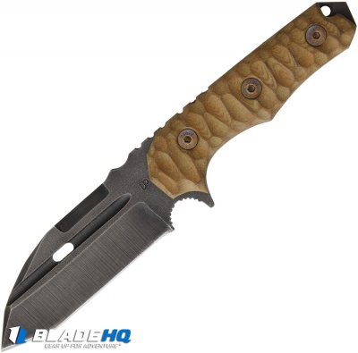 Wander Tactical Hurricane Fixed Blade Knife Brown Micarta (4.5" Raw )