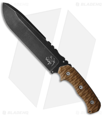 Wander Tactical Godfather Fixed Blade Brown Micarta (10" Black) 