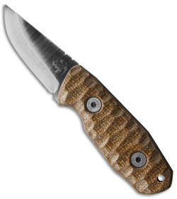 Wander Tactical Menoceras Small Fixed Blade Knife Brown Micarta (2.4" Gray)