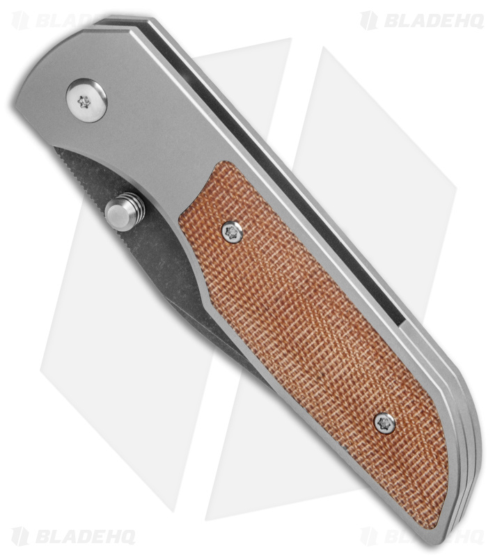Wehr Knives Production Lukas-P Frame Lock Knife Ti/Brown Micarta (3.25" Acid SW)