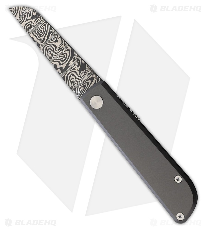 Wesn Goods Samla Friction Folder Knife Titanium (2.45" Damascus)