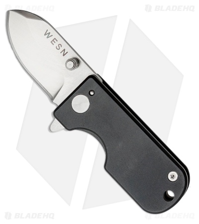 Wesn Goods Microblade Frame Lock Knife Matte Black Titanium (1.5" Satin)