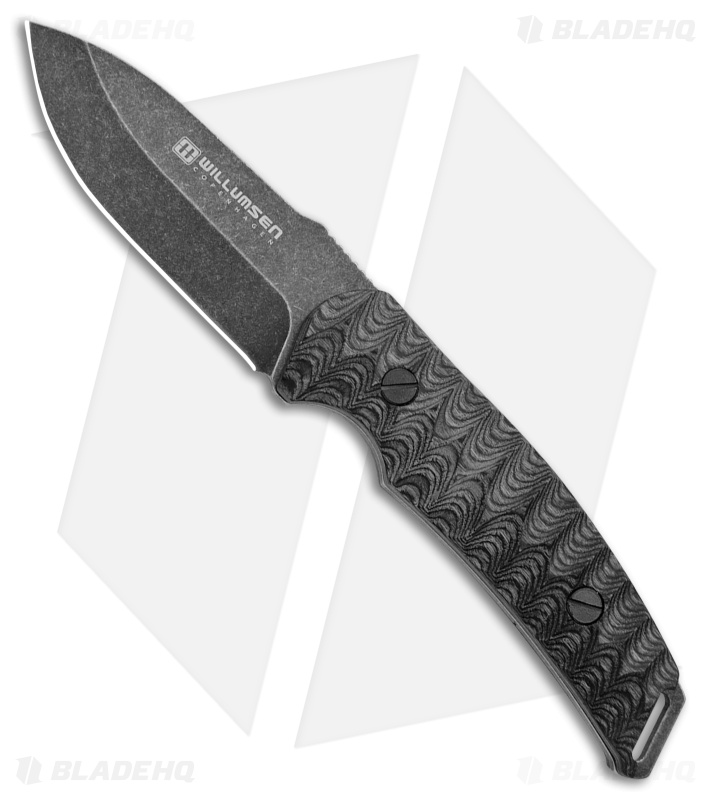 Willumsen Copenhagen Birddog Fixed Blade Knife Black/Gray (3.5" Stonewash)