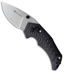 Willumsen Copenhagen Red E Bar Lock Knife Gray G-10 (2.7" Stonewash)