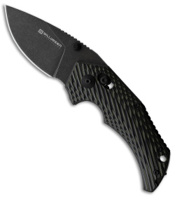 Willumsen Copenhagen Red E Bar Lock Knife Olive G-10 (2.7" Black Stonewash)