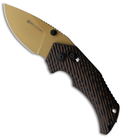 Willumsen Copenhagen Red E Bar Lock Knife Brown G-10 (2.7" Tan)