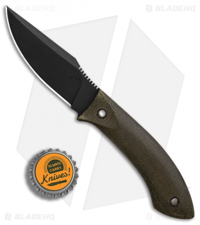 Winkler Knives Everycarry Fixed Blade Knife Green Micarta (3.25" Black)