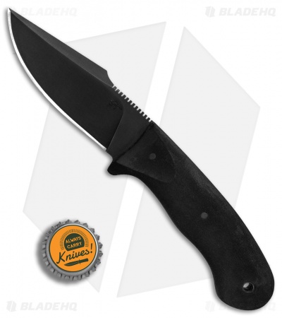 Winkler Knives Jaeger Fixed Blade Knife Black Rubber (3.75" Black) 
