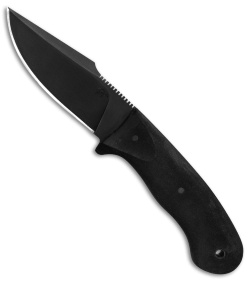 Winkler Knives Jaeger Fixed Blade Knife Black Rubber (3.75" Black) 