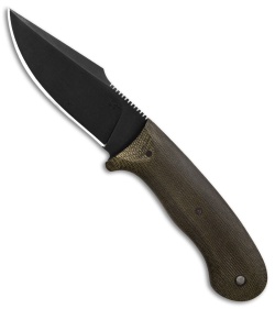 Winkler Knives Jaeger Fixed Blade Knife Green Micarta (3.75" Black) 