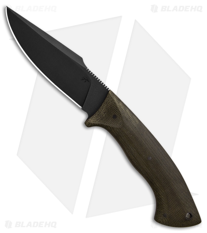 Winkler Knives Pathfinder Fixed Blade Knife Green Micarta (4.75" Black)