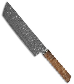 Xin Cutlery XinCraft 8&quot; Damascus Nakiri Kitchen Knife Sculpted Maple | 152471