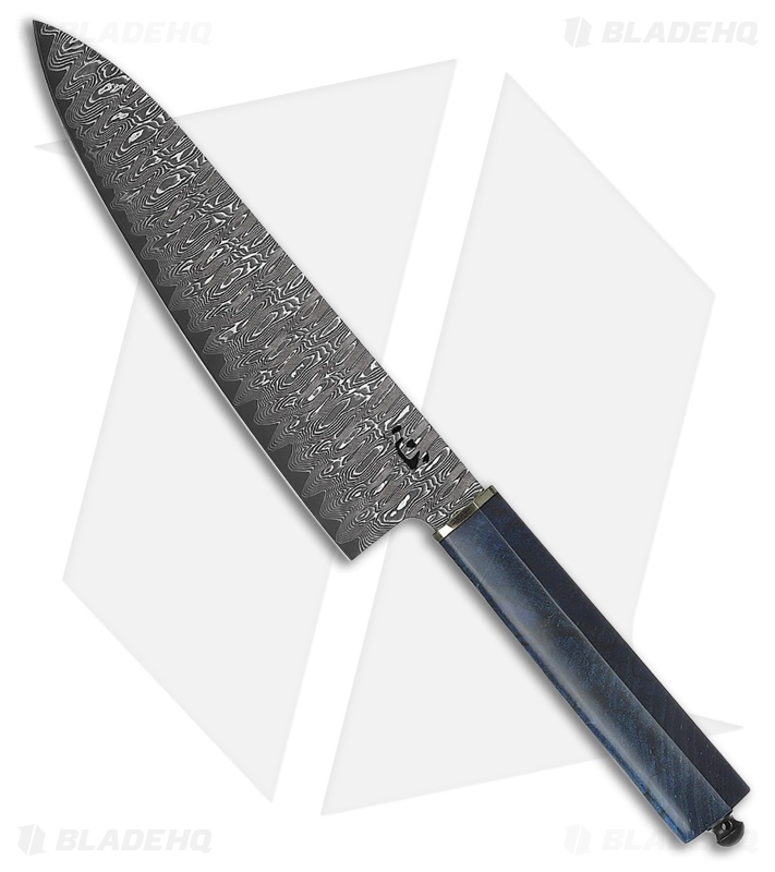 Xin Cutlery XinCraft 8" Chef's Kitchen Knife Blue Stabilized Spalted Maple Wood