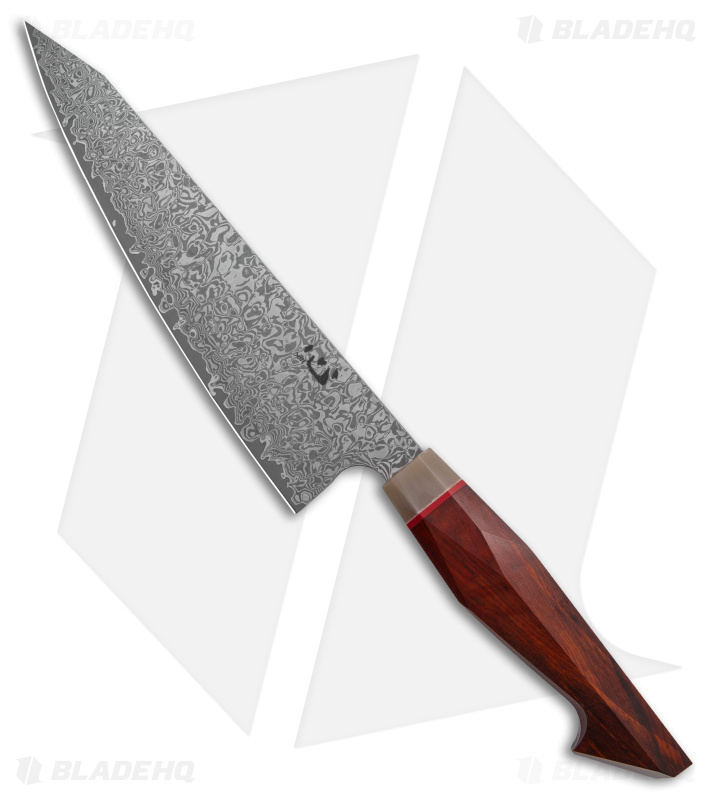 Xin Cutlery Multangular 9" Kitchen Knife Rosewood/Buffalo Horn Dam. Acid Etch