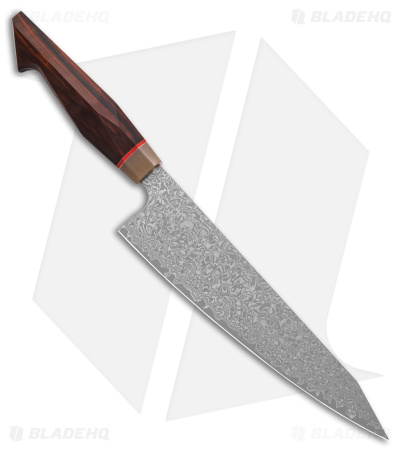 Xin Cutlery Multangular 9" Kitchen Knife Rosewood/Buffalo Horn Mirror Dam.