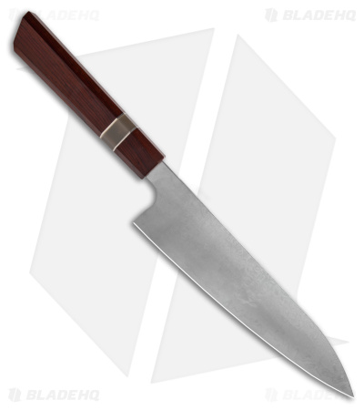 Xin Cutlery Octagonal 9" Chef's Knife Rosewood/Buffalo Horn Dam. Mirror