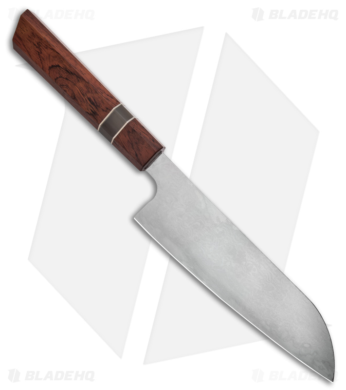 Xin Cutlery Octagonal 7" Santoku Knife Rosewood/Buffalo Horn Dam. Mirror