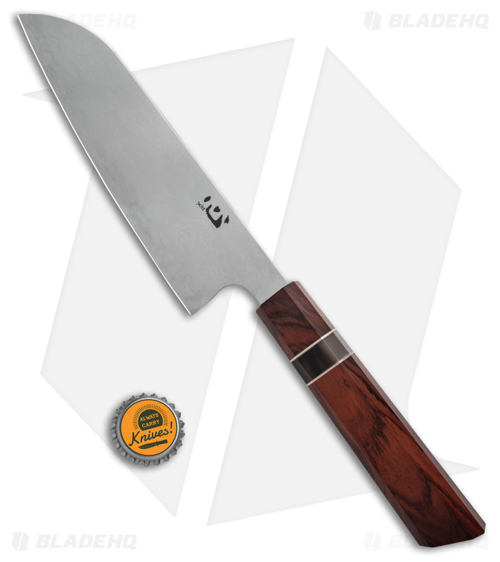 Xin Cutlery Octagonal 7" Santoku Knife Rosewood/Buffalo Horn Dam. Mirror