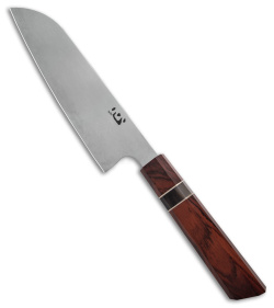 Xin Cutlery Octagonal 7" Santoku Knife Rosewood/Buffalo Horn Dam. Mirror