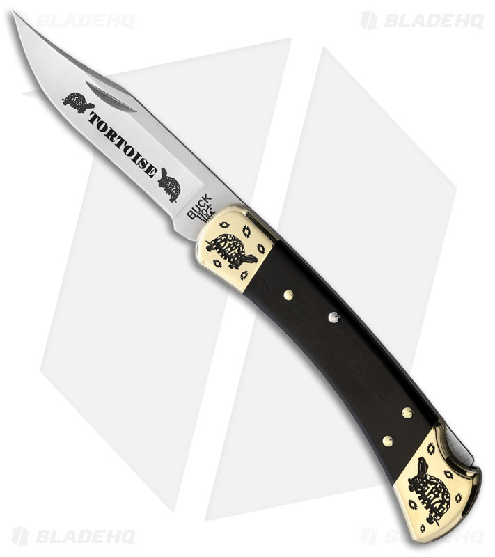 Yellowhorse Custom Buck 110 Torto Lockback Knife Ebony Wood (3.8" Satin)