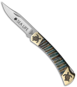 Yellowhorse Custom Buck 110 Sea Turtle  Lockback Multi Mammoth (3.8" Satin)