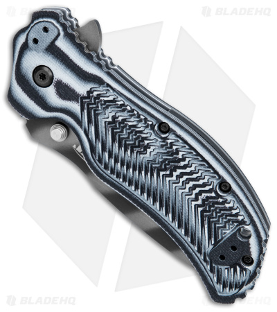 Zero Tolerance 0350 Assisted Open Knife Blue/Black G-10 (3.25" Tiger Stripe) 