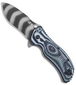 Zero Tolerance 0350 Assisted Open Knife Blue/Black G-10 (3.25" Tiger Stripe) 