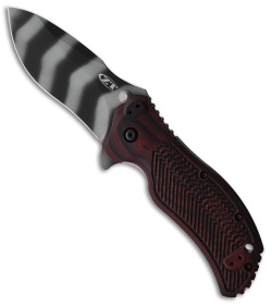 Zero Tolerance 0350 Assisted Open Knife Black Cherry G-10 (3.25" Tiger Stripe)