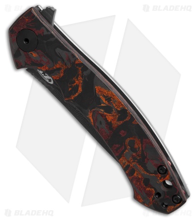 Zero Tolerance Sinkevich Red 0450CF Flipper Knife Red CF (3.25 Damascus)