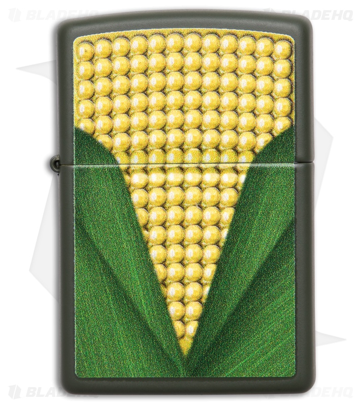 Zippo Huskxedo Corn Texture Print Green Matte Lighter
