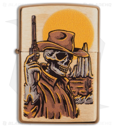 Zippo 204B Cowboy Skull Design Bronze Aluminum Lighter