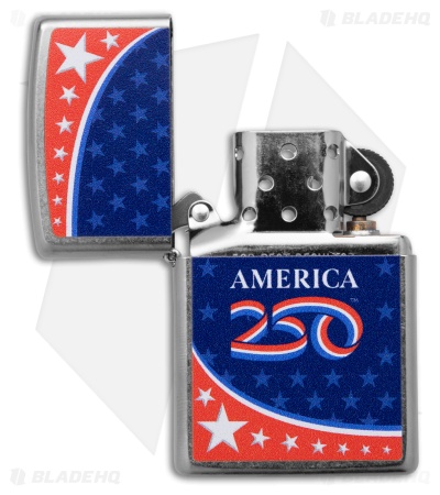 Zippo America 250th Anniversary Street Chrome Lighter
