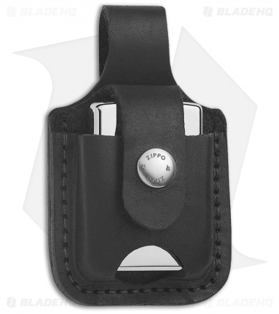 Zippo Black Leather Sheath Lighter Pouch (Thumb Notch)