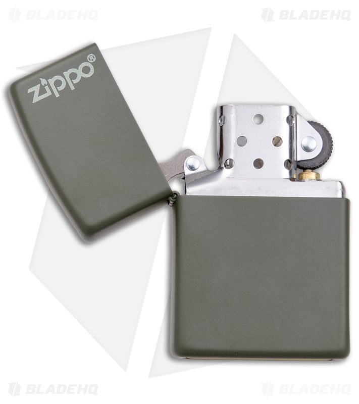 Zippo Lighter Classic Logo (Green Matte) 221ZL - Blade HQ