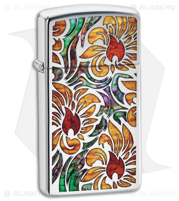 Zippo Lighter Fusion Floral (High Polished Chrome) 29702