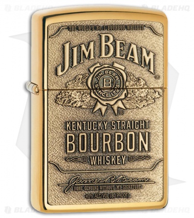 Zippo Lighter Jim Beam (High Polish Brass)- Blade HQ