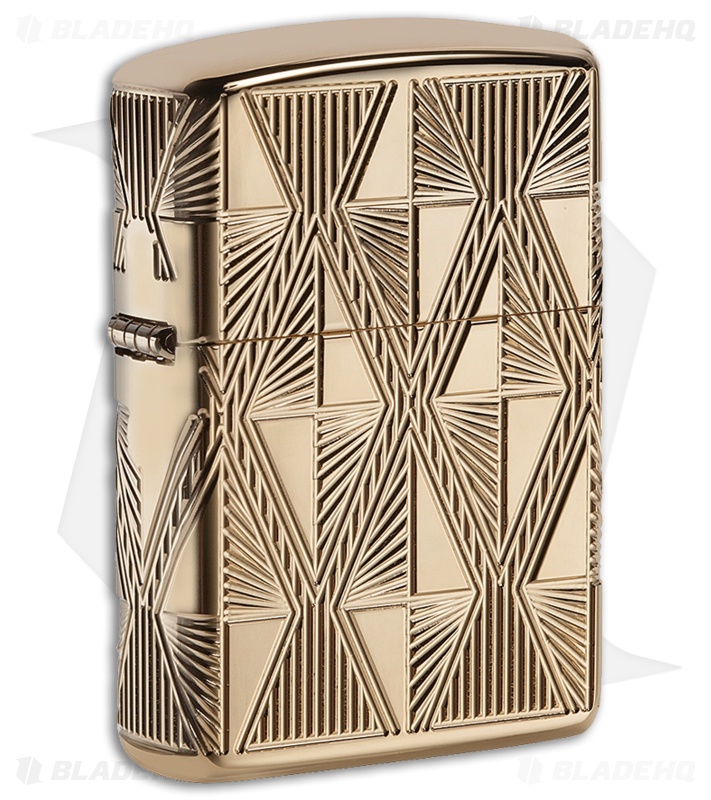 Zippo Lighter Luxury Diamond (High Polish Gold Plate) 29671 - Blade HQ