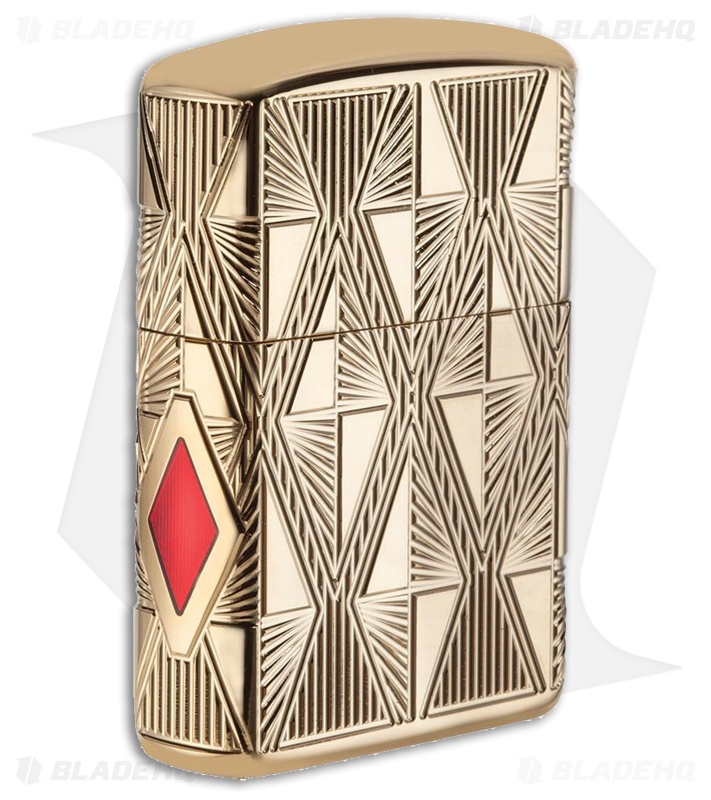 Zippo Lighter Luxury Diamond (High Polish Gold Plate) 29671 - Blade HQ